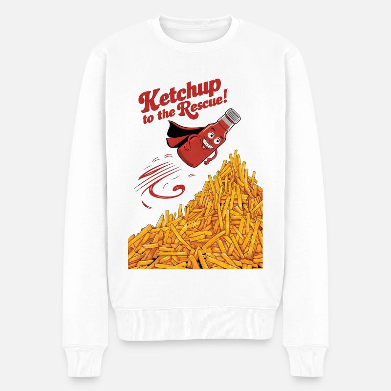 Le ketchup à la rescousse - Pull Premium bio Homme - blanc