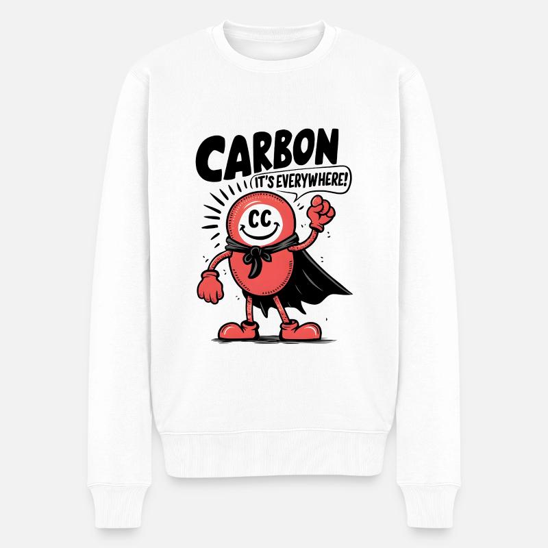 Comic Carbon - It's Everywhere! - Männer Premium Bio Pullover - Weiß