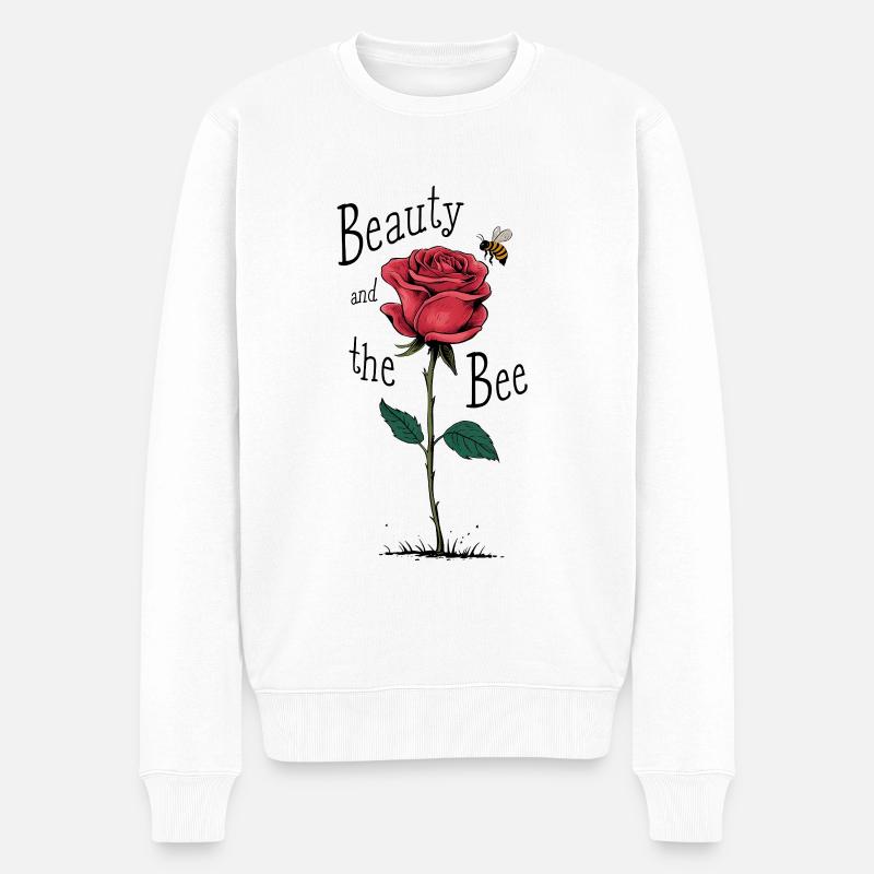 Beauty and the Bee - Männer Premium Bio Pullover - Weiß