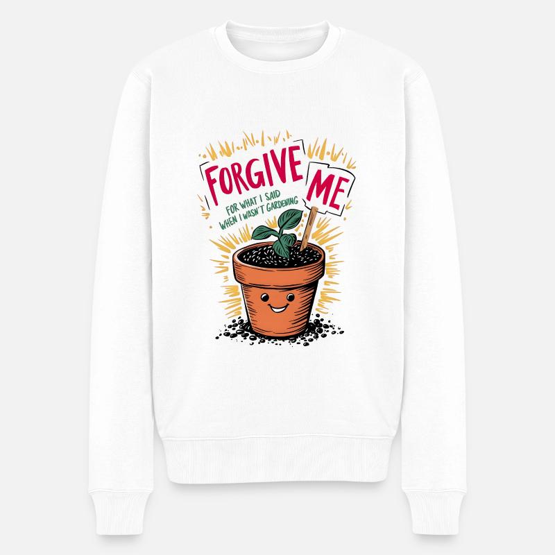 Garten-Entschuldigung - Männer Premium Bio Pullover - Weiß