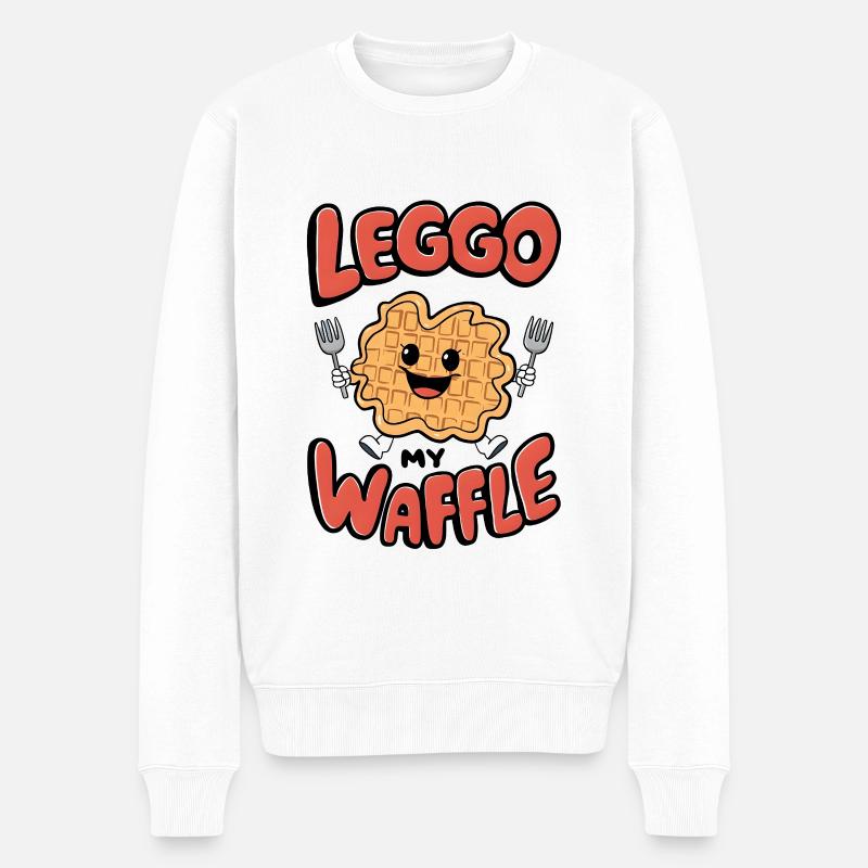 Leggo My Waffle - Männer Premium Bio Pullover - Weiß