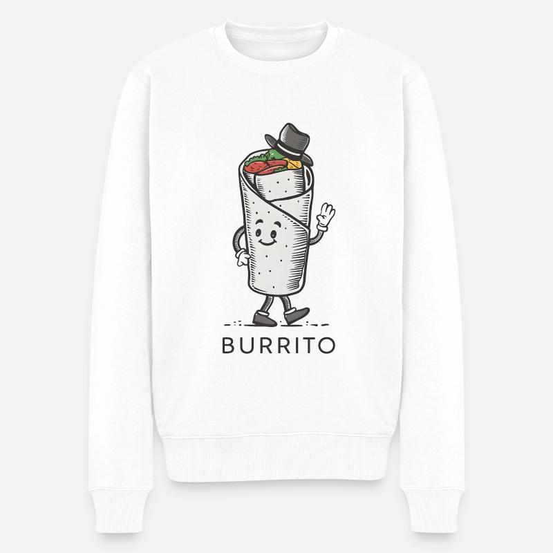 Conception de dessin animé Burrito - Pull Premium bio Homme - blanc
