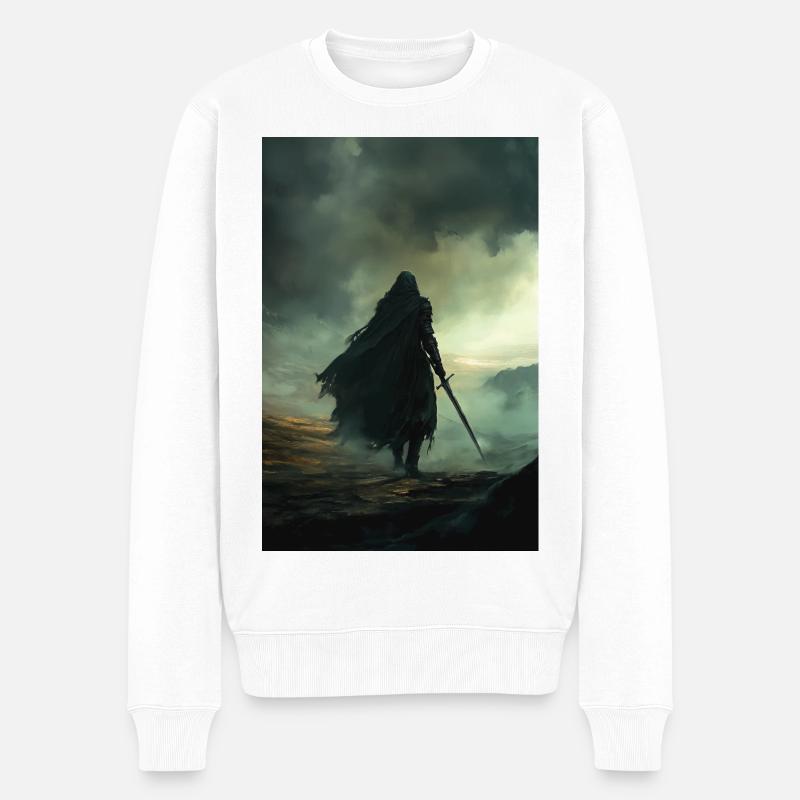 Poster Illustration Chevalier - Männer Premium Bio Pullover - Weiß