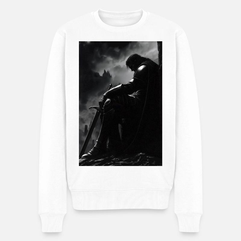 Poster Illustration Chevalier - Männer Premium Bio Pullover - Weiß