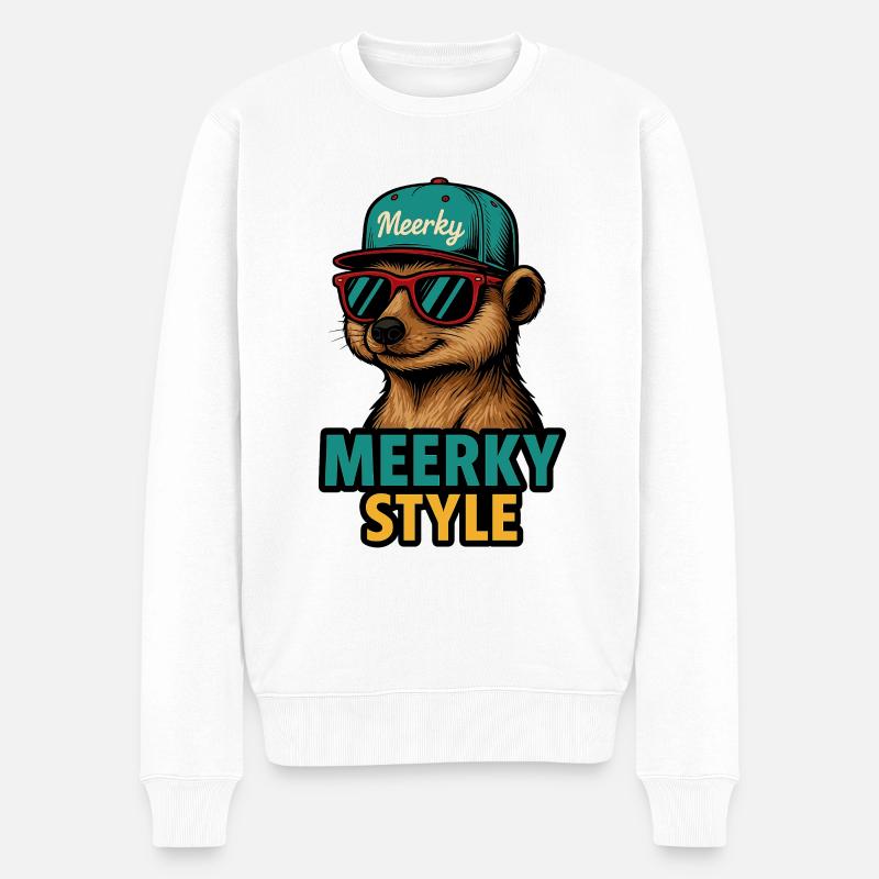 Meerky Style - Männer Premium Bio Pullover - Weiß