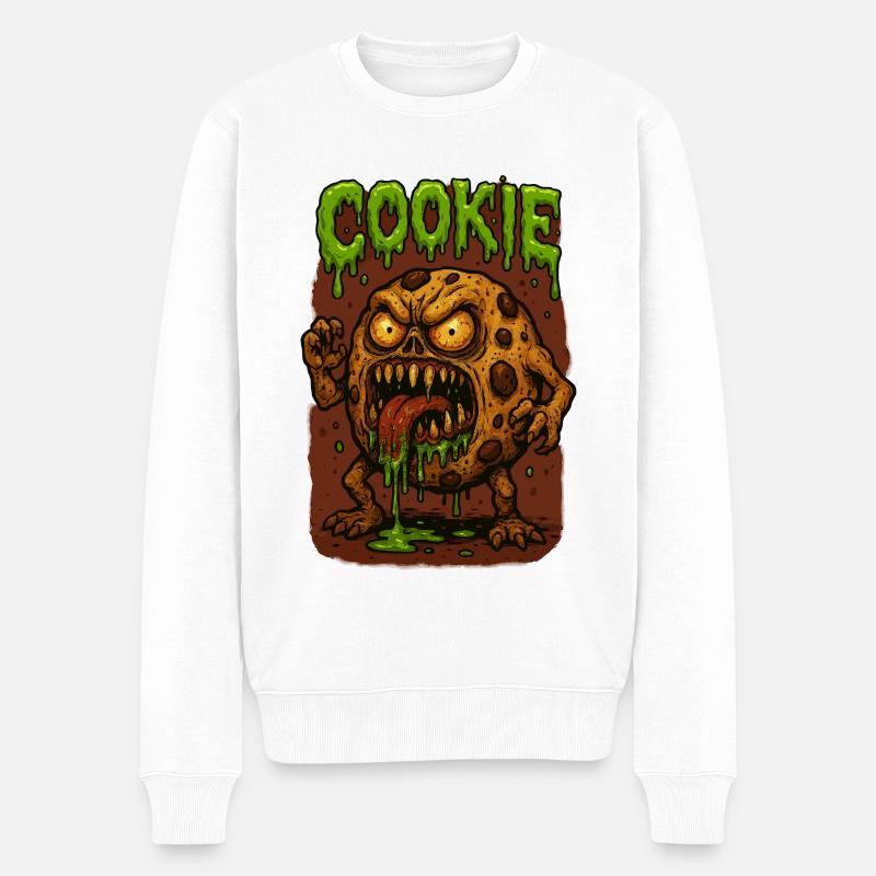 Monstre Zombie Cookie - Pull Premium bio Homme - blanc