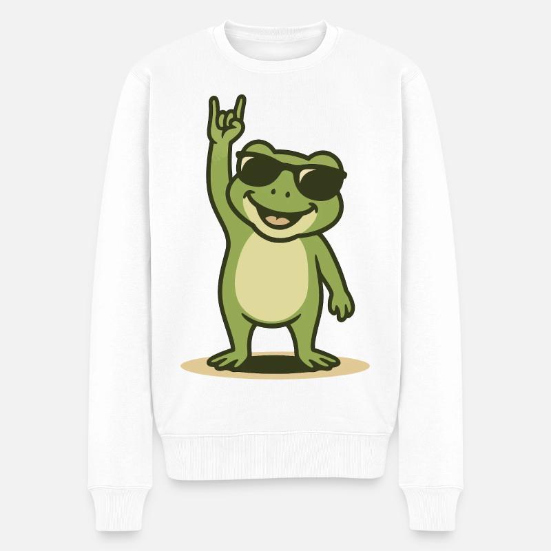 Rock'n'Ribbit - Männer Premium Bio Pullover - Weiß