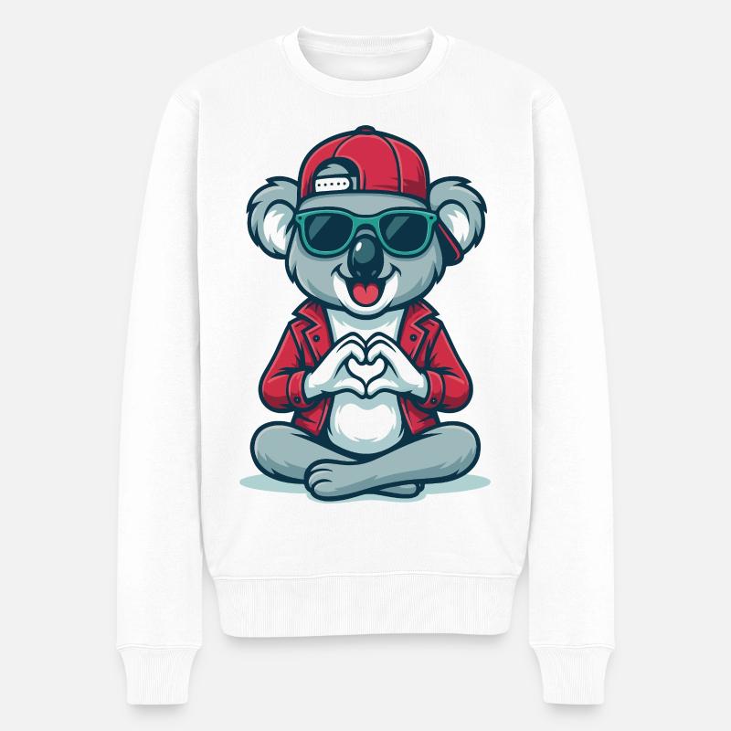 Chill Heart Koala - Pull Premium bio Homme - blanc