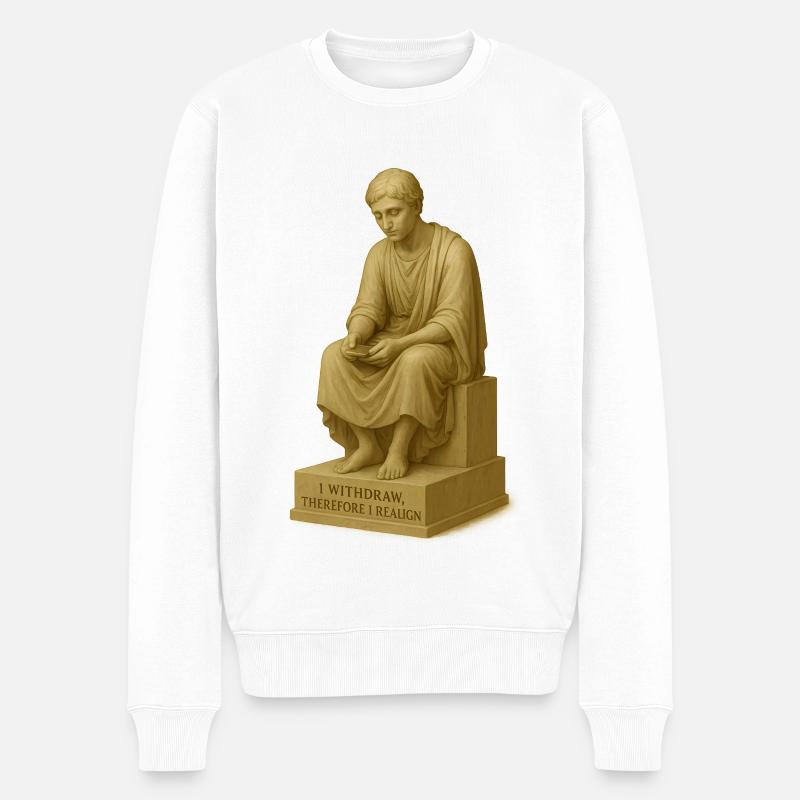 Sculpture de penseur réfléchi - Pull Premium bio Homme - blanc