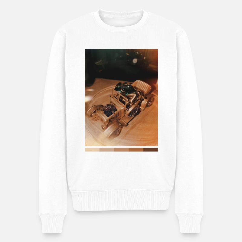 Grenouille dans un véhicule rétro - Pull Premium bio Homme - blanc