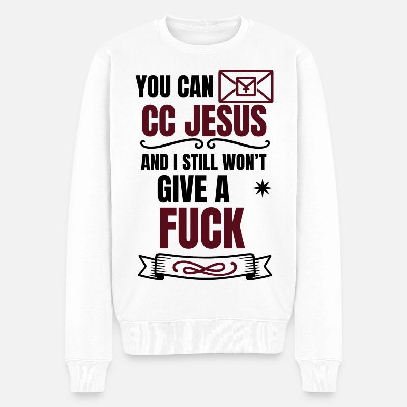 Dicton effronté Design - No F*** Given - Pull Premium bio Homme - blanc