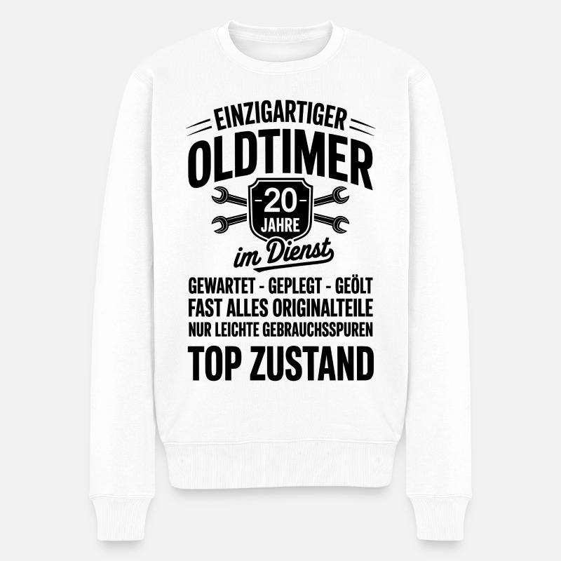 20. Dienstjubiläum Arbeitskollege - Männer Premium Bio Pullover - Weiß