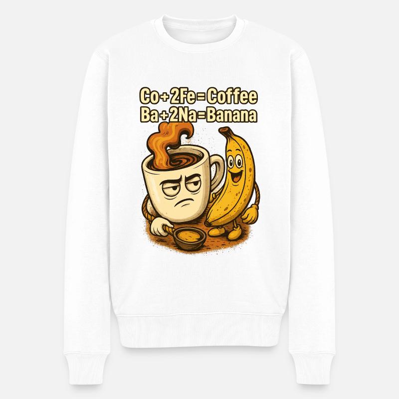 Café Banane Chem Jeu de mots - Pull Premium bio Homme - blanc