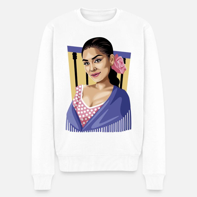 Andalusische Essenz - Männer Premium Bio Pullover - Weiß