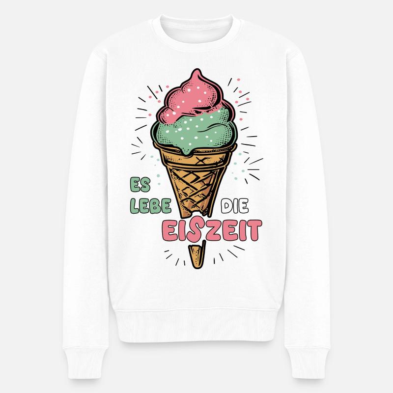 Es lebe die Eiszeit - Männer Premium Bio Pullover - Weiß
