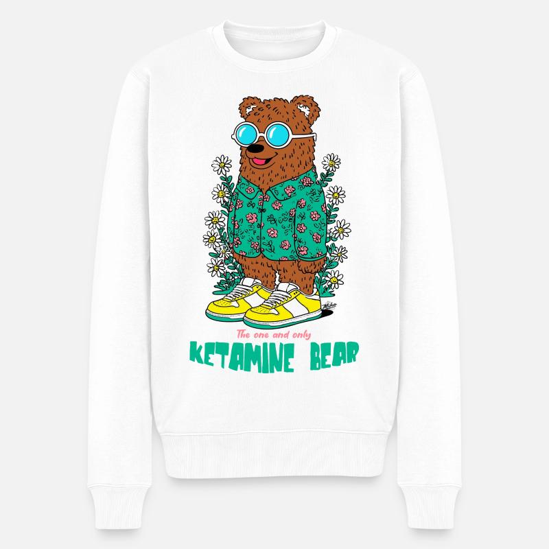 Ours à la kétamine - Pull Premium bio Homme - blanc