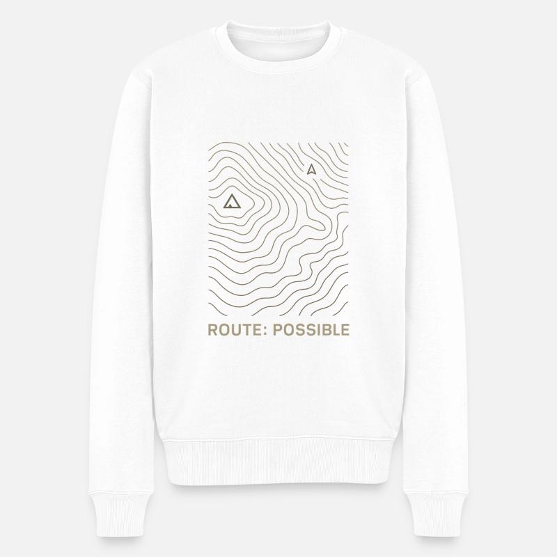 Itinéraire possible – Conception topographique extérieure - Pull Premium bio Homme - blanc
