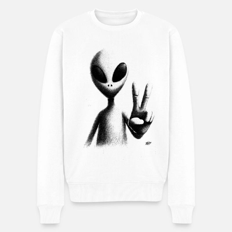 Geste de paix extraterrestre - Pull Premium bio Homme - blanc