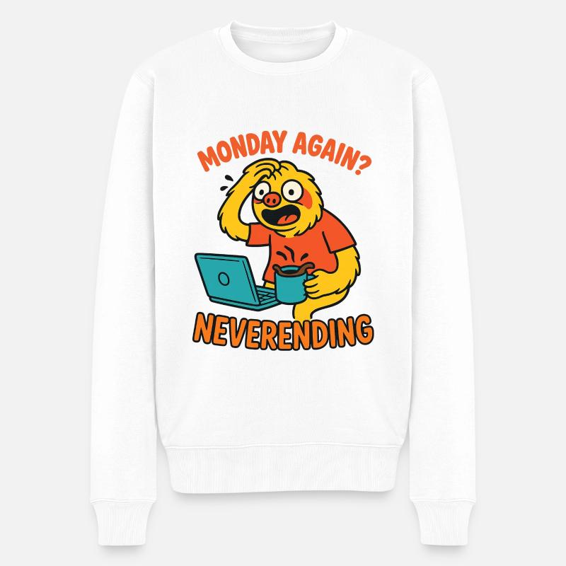 Montag wieder endlos - Männer Premium Bio Pullover - Weiß