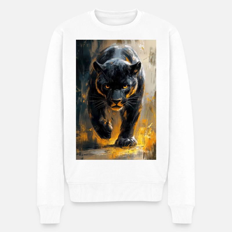 Illustration eines Panthers - Männer Premium Bio Pullover - Weiß