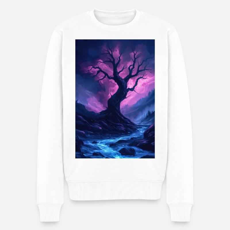 Dark Fantasy Illustration - Männer Premium Bio Pullover - Weiß