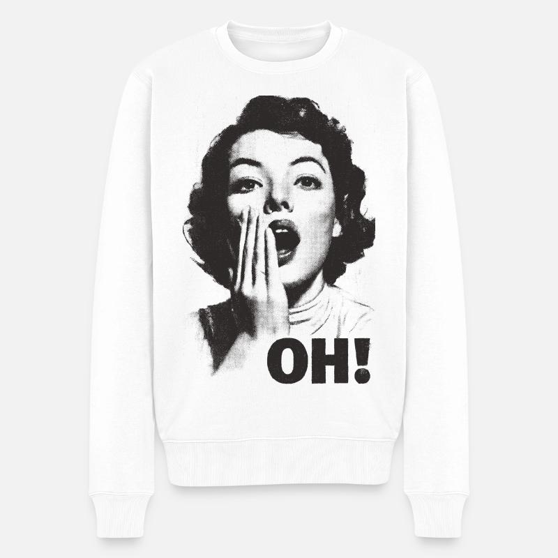 Visage hurlant Oh - Pull Premium bio Homme - blanc