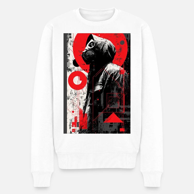 Masque à gaz rouge Graffiti - Pull Premium bio Homme - blanc