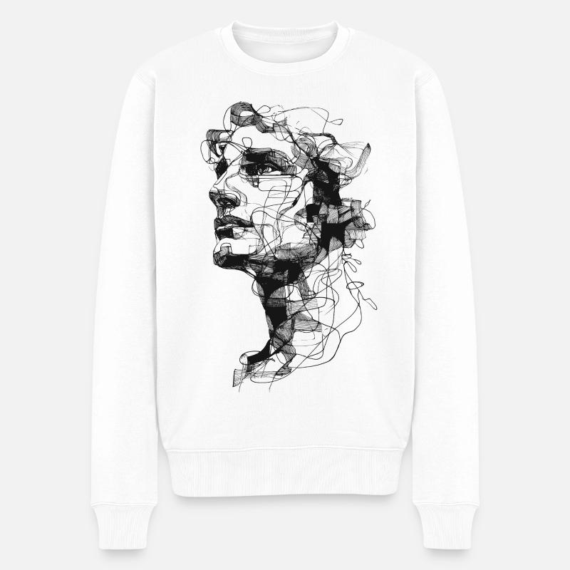 Schattengeflecht Silhouette - Männer Premium Bio Pullover - Weiß