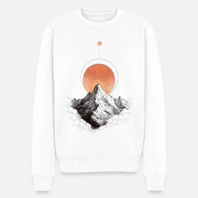 Lever du soleil sur Bergring - Pull Premium bio Homme - blanc