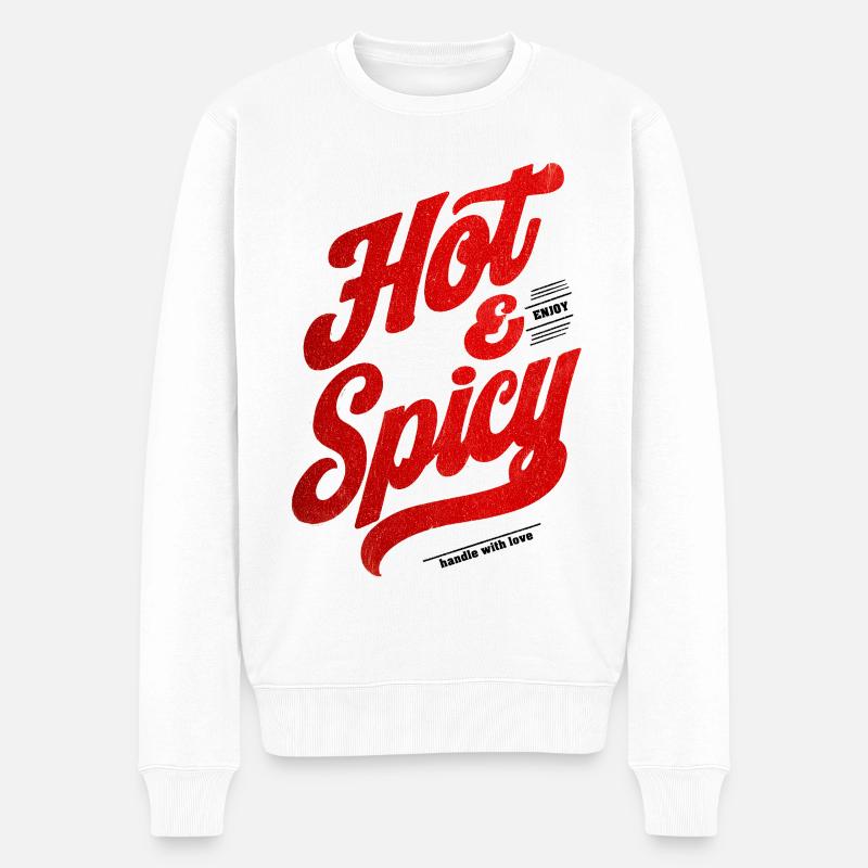 Hot & Spicy - Männer Premium Bio Pullover - Weiß