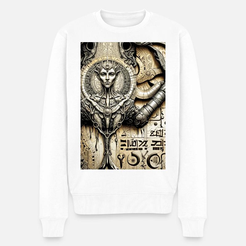 Pergament 10 - Männer Premium Bio Pullover - Weiß