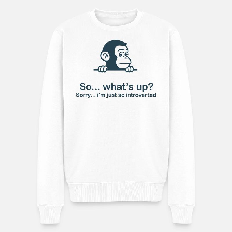 So introvertiert - Männer Premium Bio Pullover - Weiß