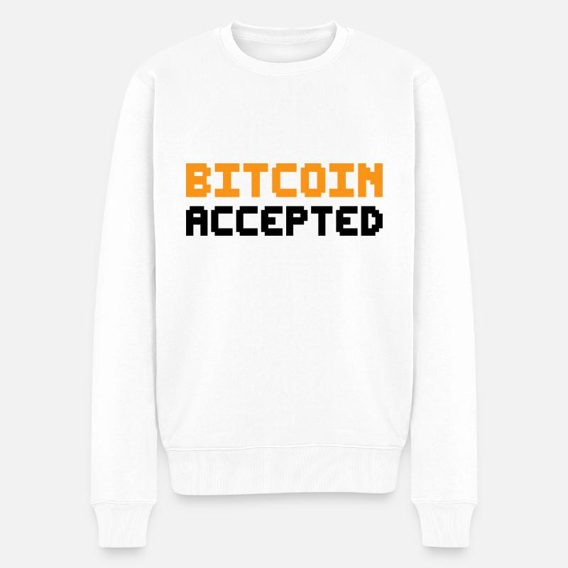 Bitcoin Accepted - Männer Premium Bio Pullover - Weiß