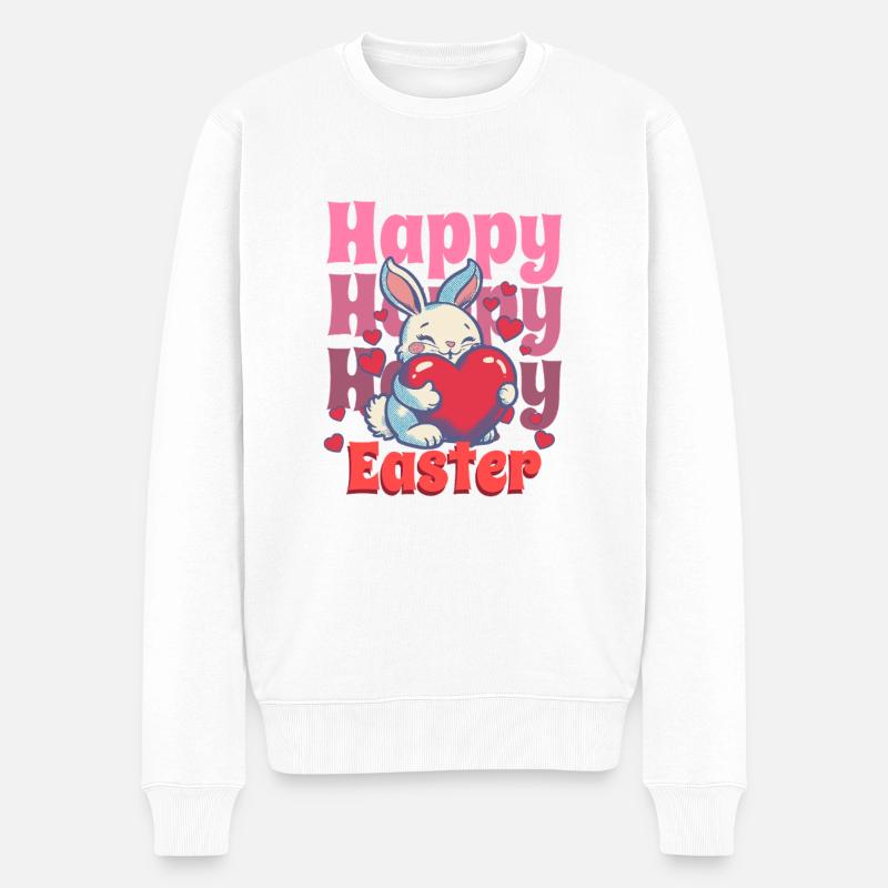 Joyeuses Pâques cher lapin - Pull Premium bio Homme - blanc
