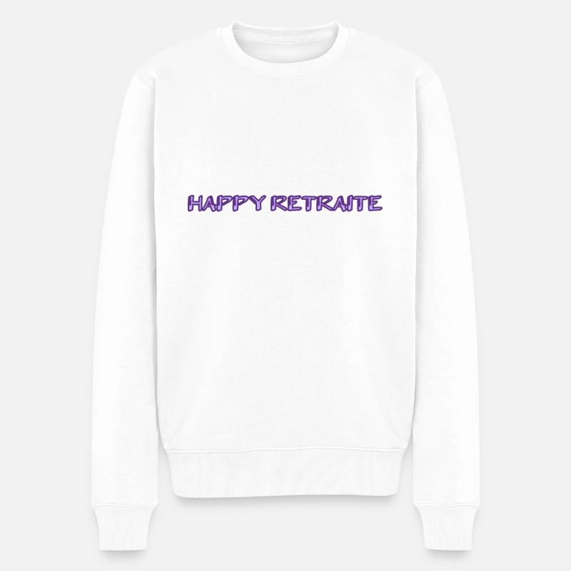 RETRAITE. RETRAITE. RETRAITEE. RETRAITE - Pull Premium bio Homme - blanc
