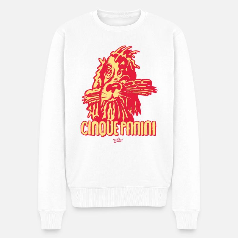BOLEO-23 COCKER-POLDI rouge jaune - Pull Premium bio Homme - blanc