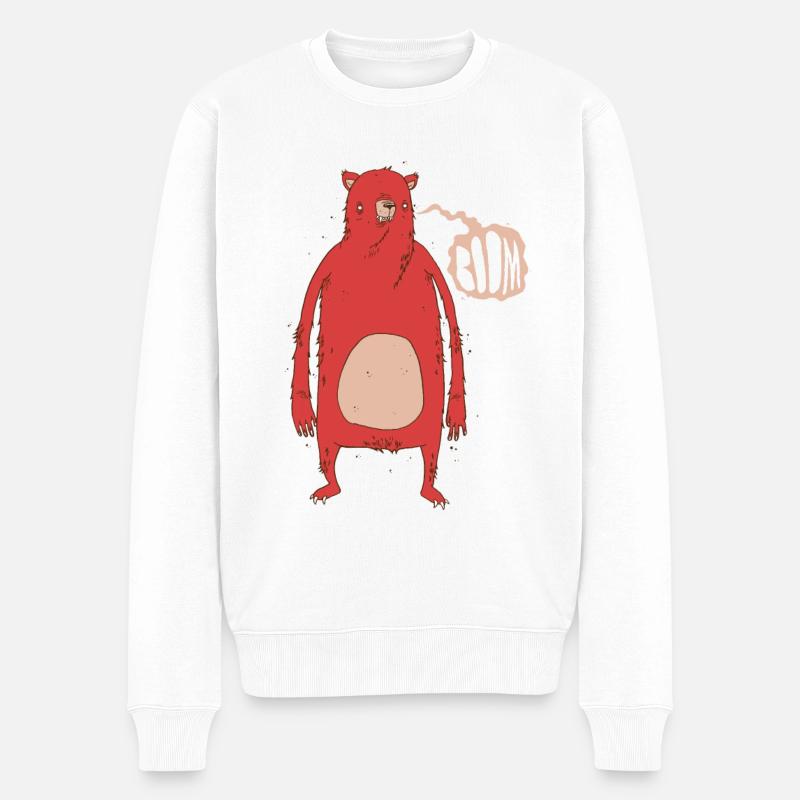 Boombär "Rot" - Männer Premium Bio Pullover - Weiß