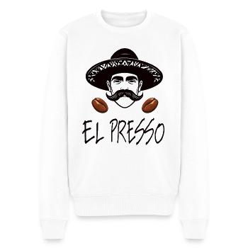 El Presso - Espresso the Original - Men's Premium Organic Jumper - white - Front - Thijin (182cm)