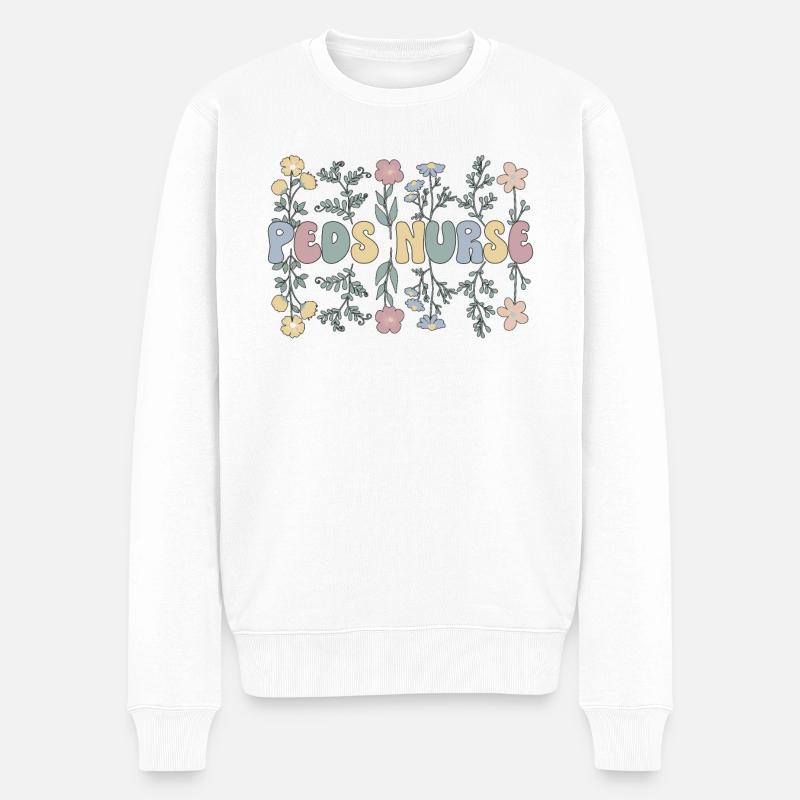Kinderkrankenschwester Krankenpflege Pädiatrie - Männer Premium Bio Pullover - Weiß
