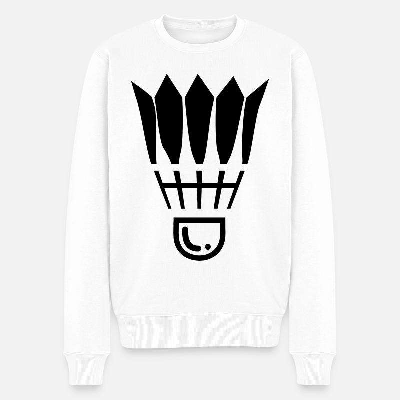Badminton Symbol - Männer Premium Bio Pullover - Weiß