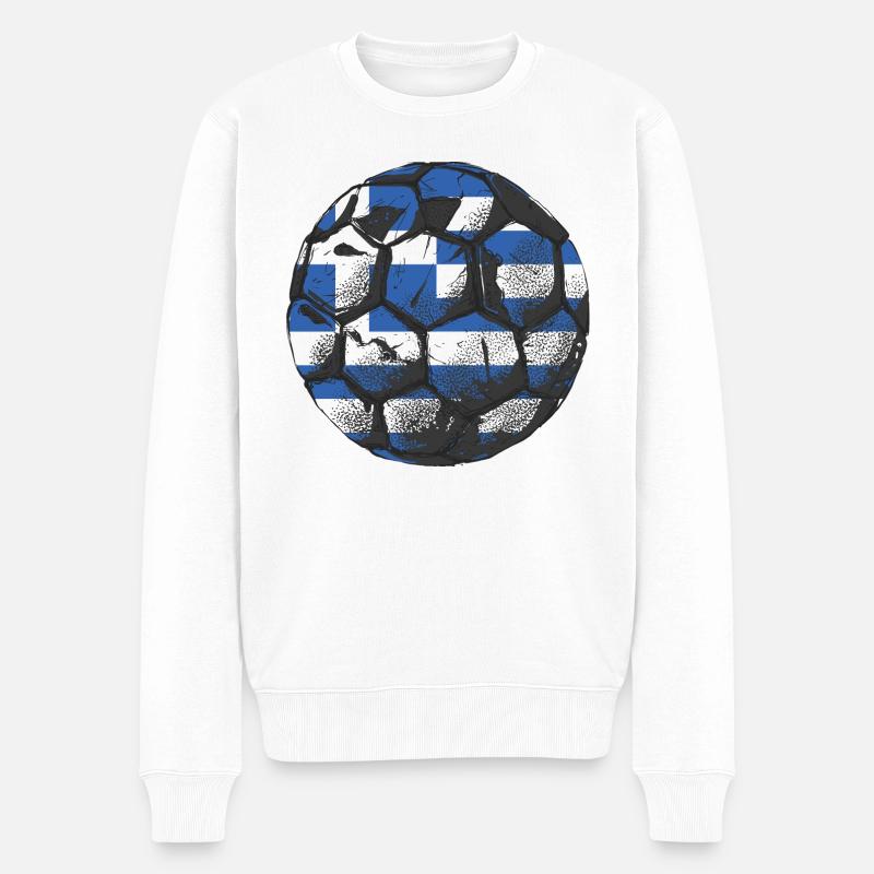Drapeau de la Grèce Hellas Athènes Drapeau de la Grèce - Pull Premium bio Homme - blanc