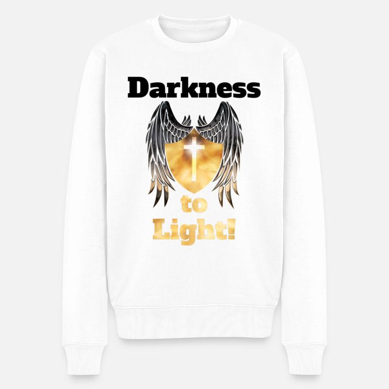Darkness to Light! - Männer Premium Bio Pullover - Weiß