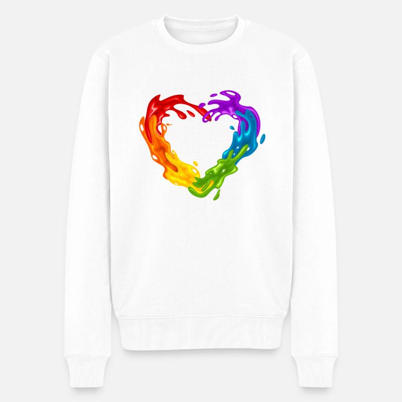 Couleur arc-en-ciel - Pull Premium bio Homme - blanc