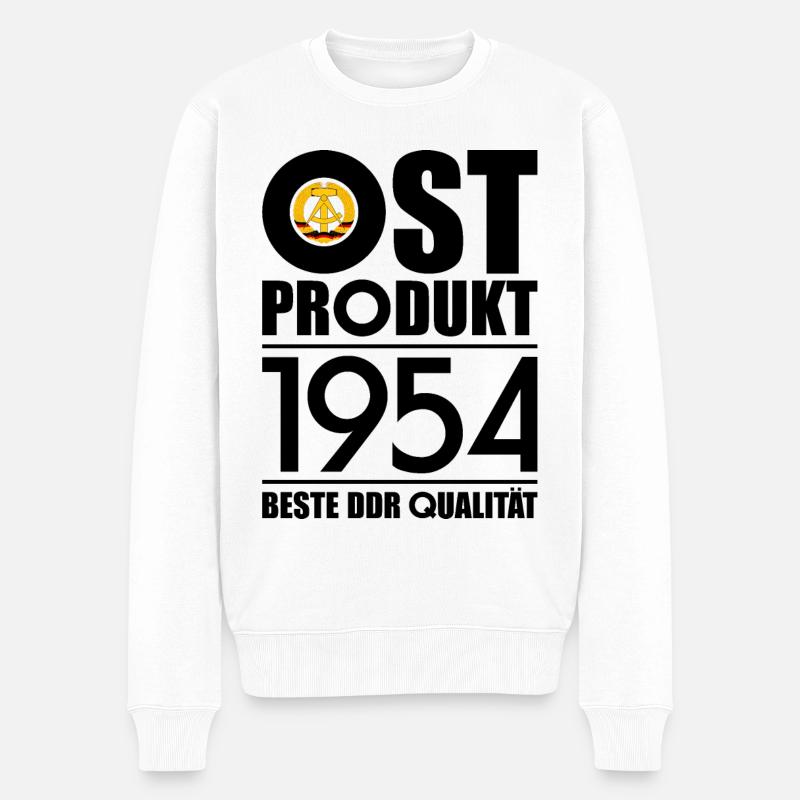 72. GEBURTSTAG OSSI OSTPRODUKT 1954 DDR - Männer Premium Bio Pullover - Weiß