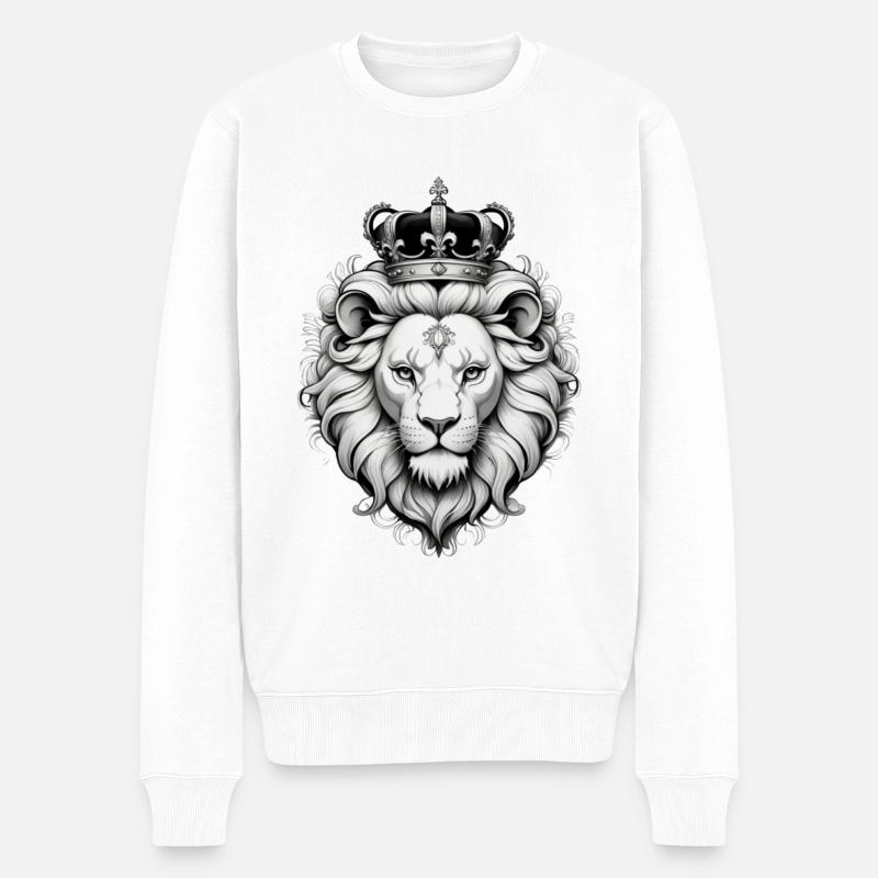 lion roi - Pull Premium bio Homme - blanc