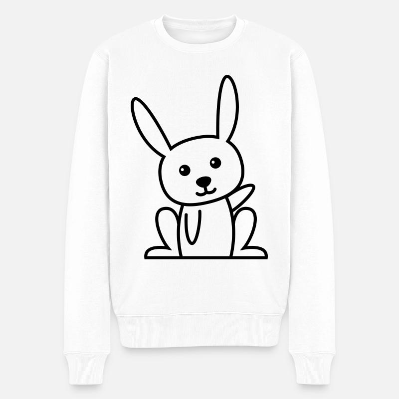 Lapin Comic Animal - Pull Premium bio Homme - blanc