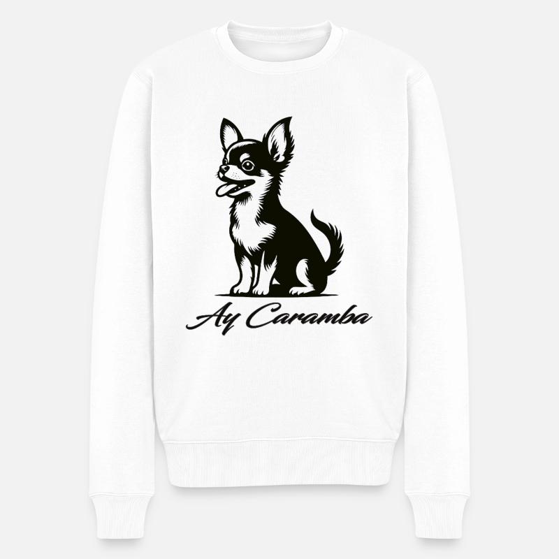 Design Chihuahua - Mignon et effronté - Pull Premium bio Homme - blanc