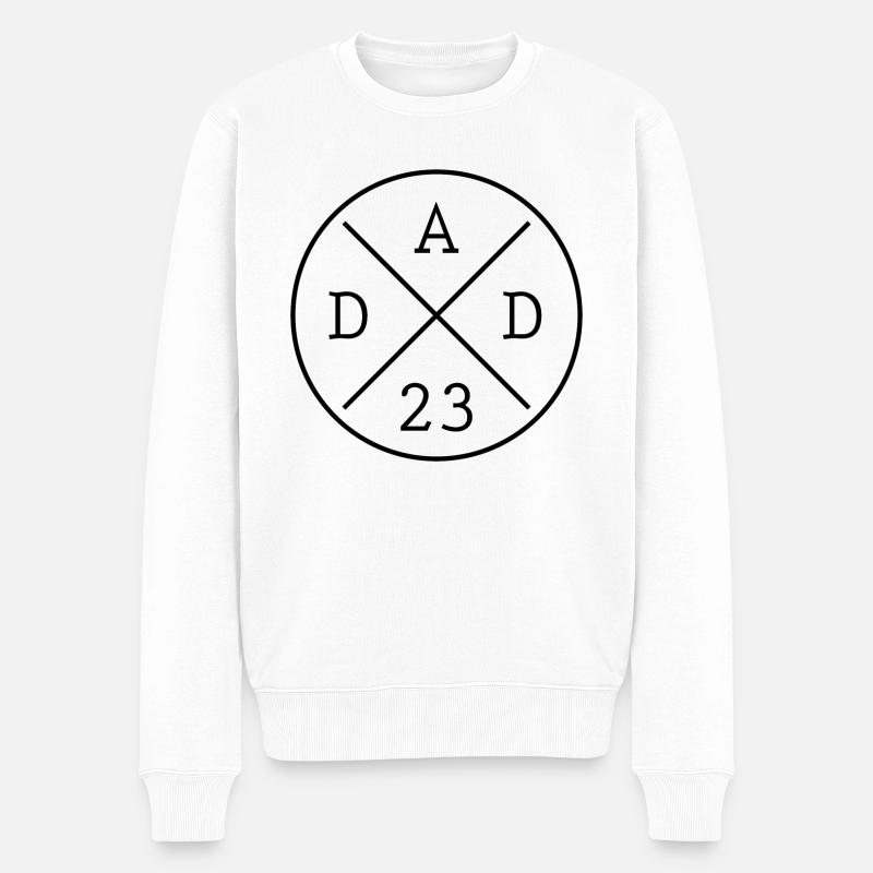Papa Vater 2023 Geburt Vatertag Geschenk - Männer Premium Bio Pullover - Weiß
