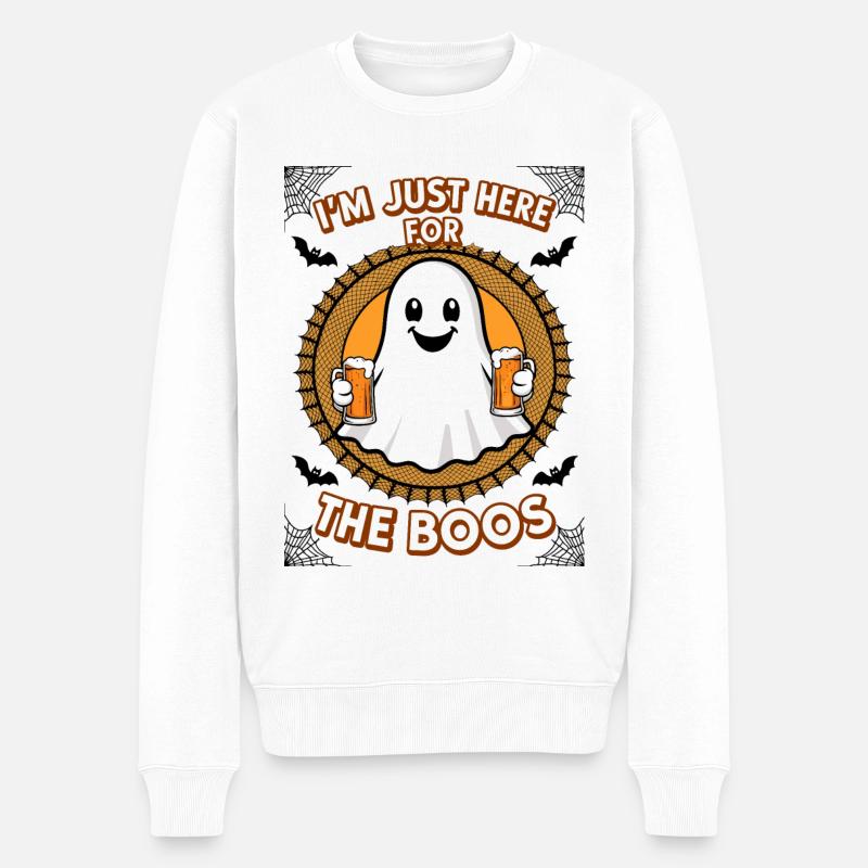 Lustige Bier Geist - Männer Premium Bio Pullover - Weiß