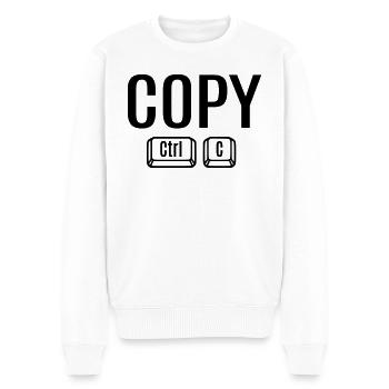 Papa Mama Kind Baby Geburt Geschenkidee Copy Paste - Männer Premium Bio Pullover - Weiß - Vorne - Thijin (182cm)